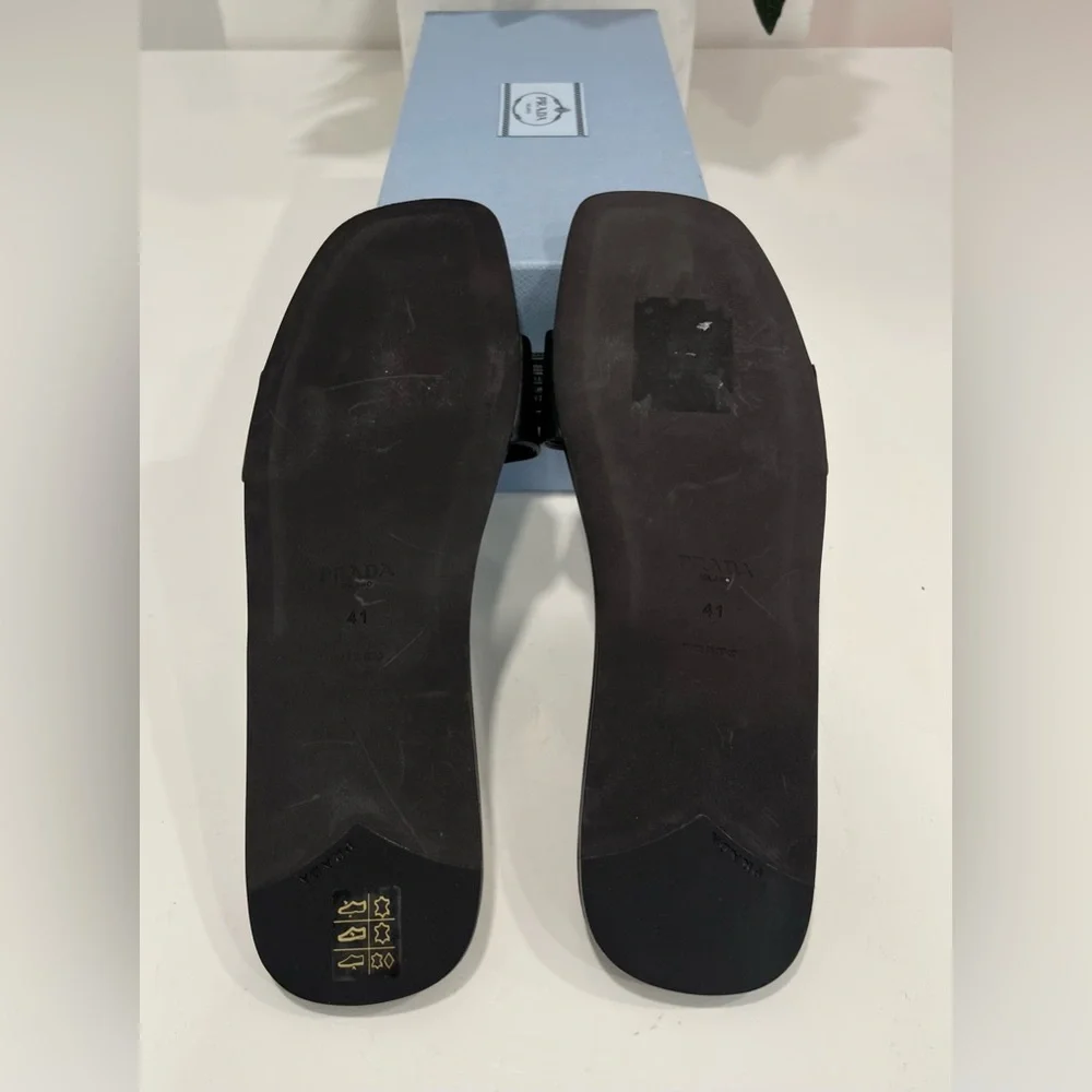 Prada Triangle Logo Slide Sandal - Picture 8 of 8